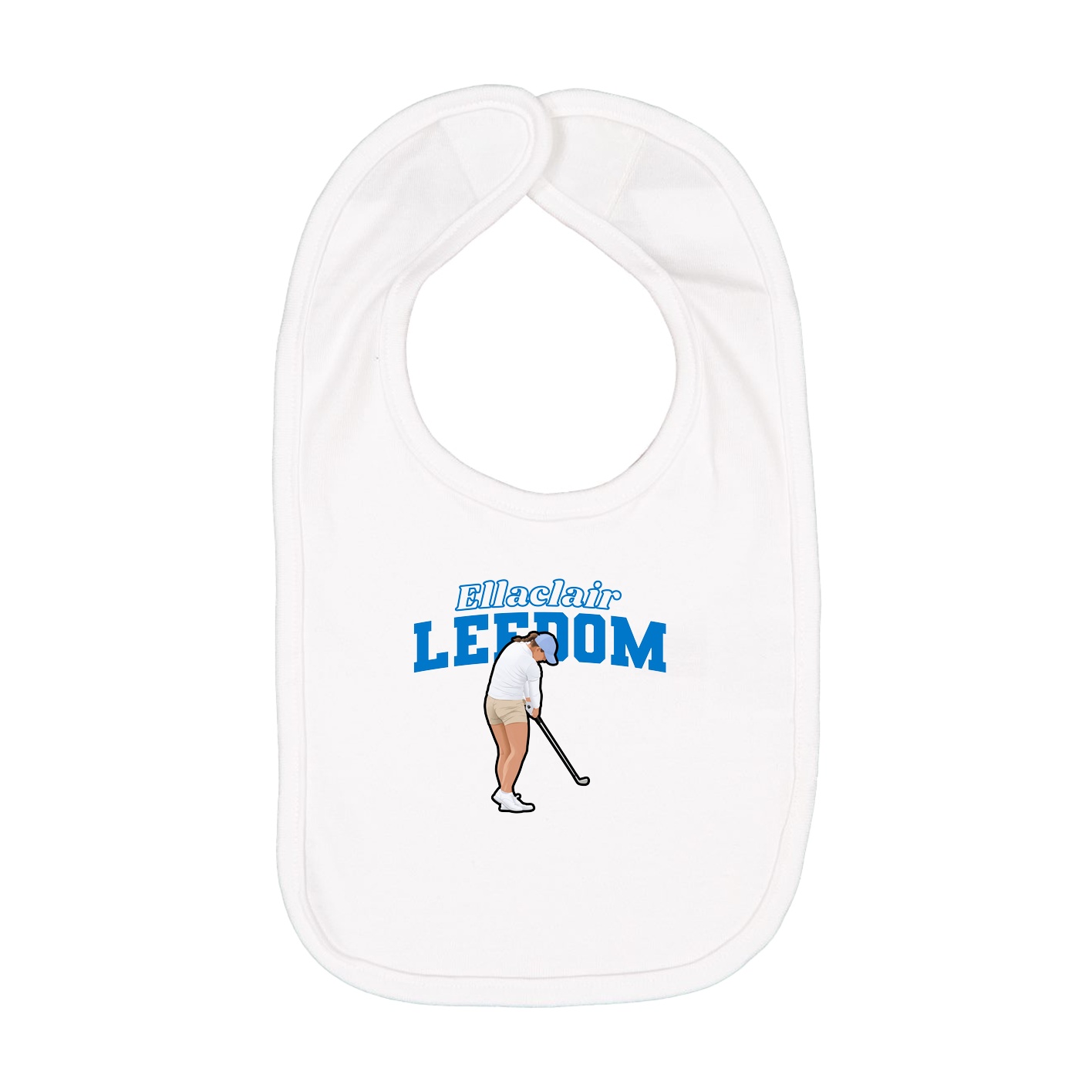 Infant Bib — Name Arch in White