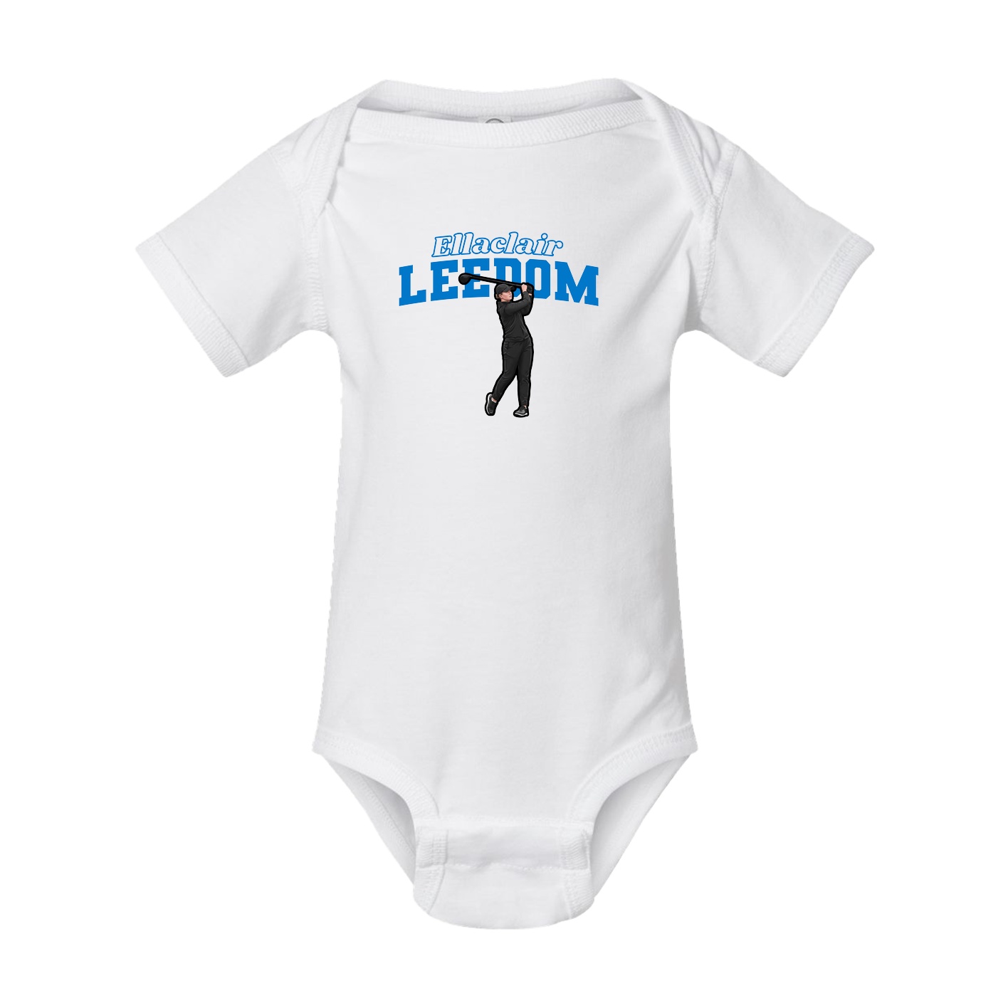 Baby Onesie — Name Arch in White