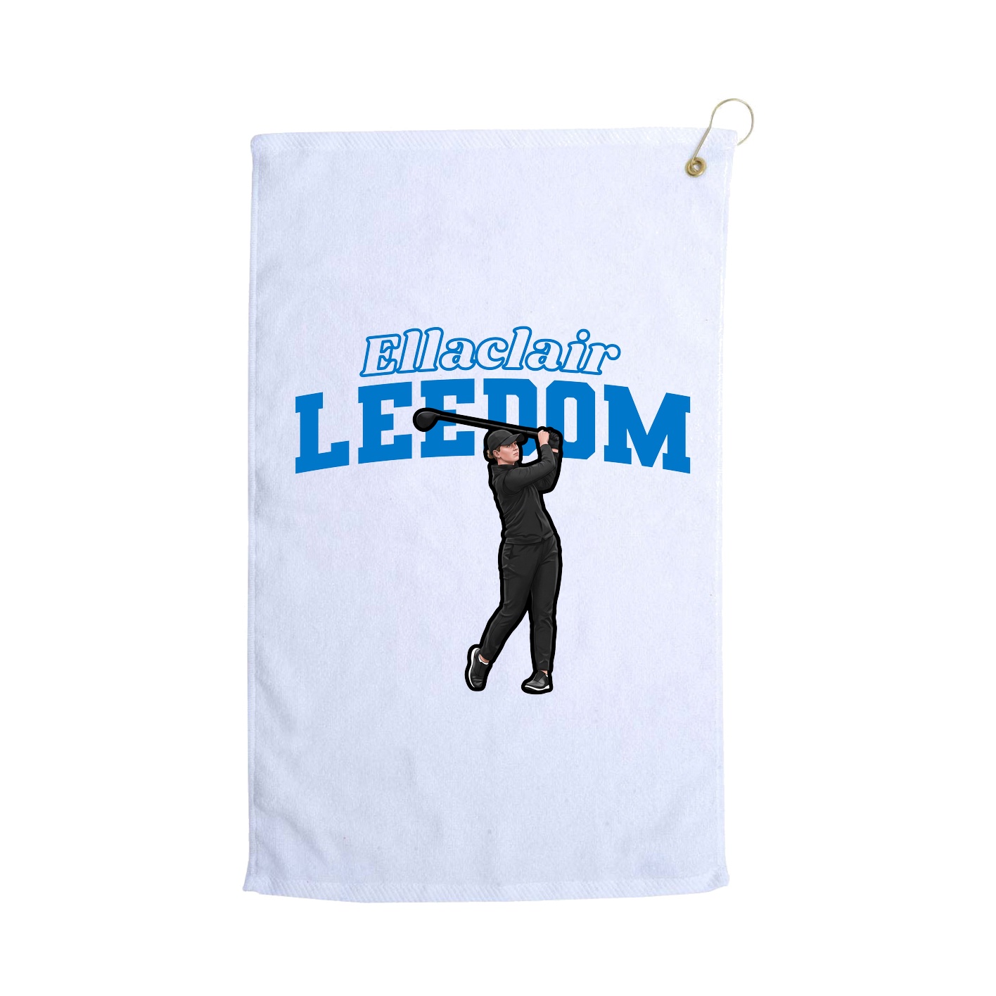 Golf Towel — Name Arch in White