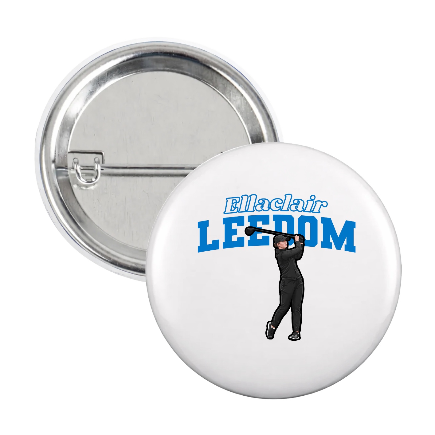 Game Day Button — Name Arch in White