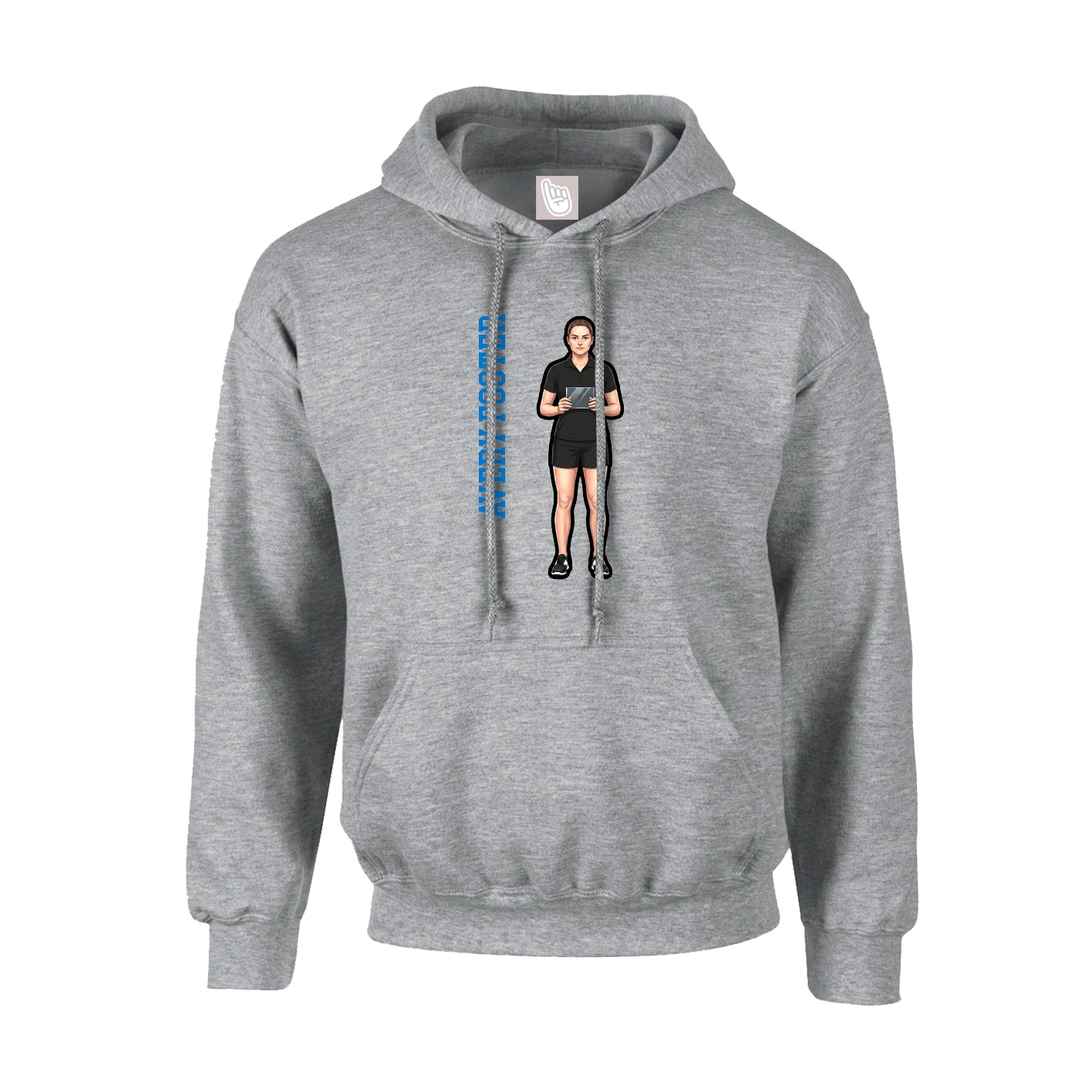 Hoodie — Name Vertical in Grey