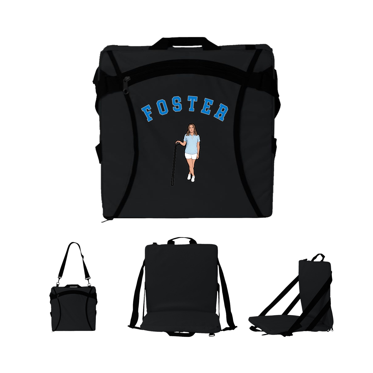 Folding Stadium Seat — Shirsey Arch in Black