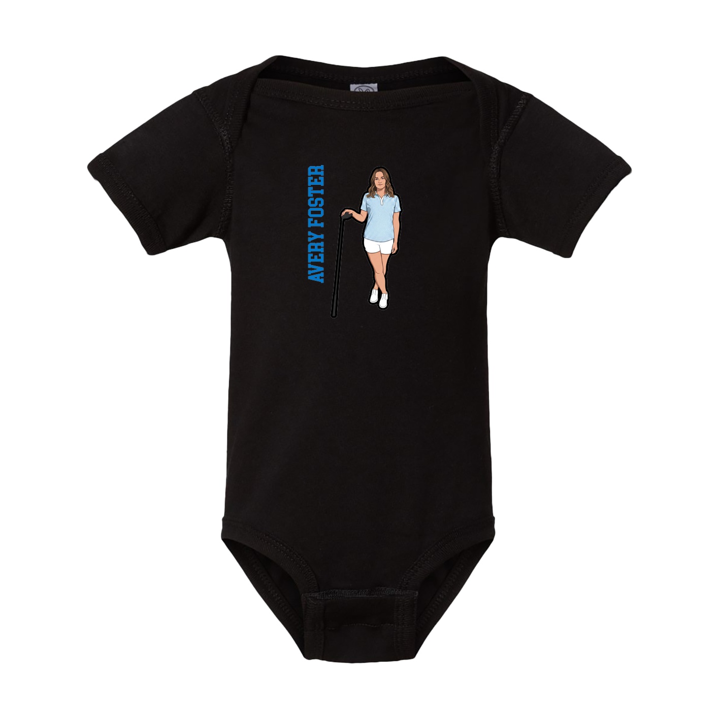 Baby Onesie — Name Vertical in Black