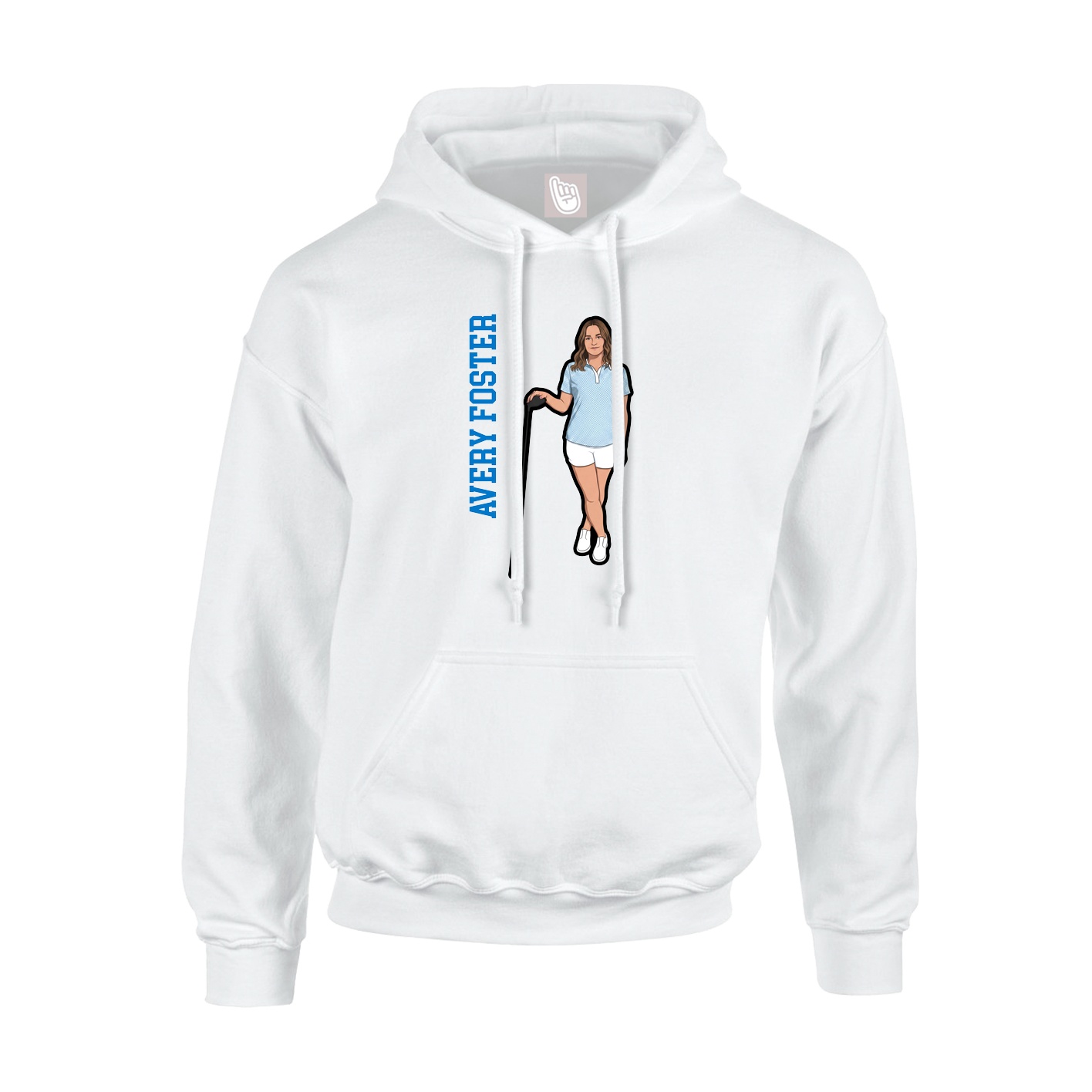 Hoodie — Name Vertical in White