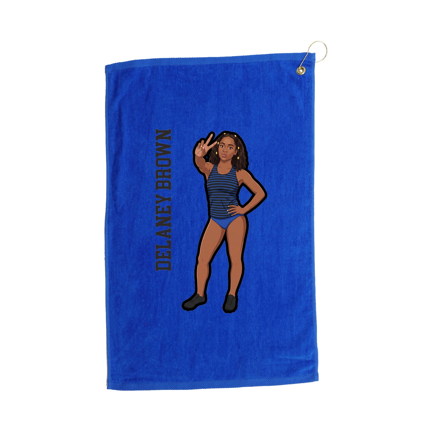 Golf Towel — Name Vertical in Royal