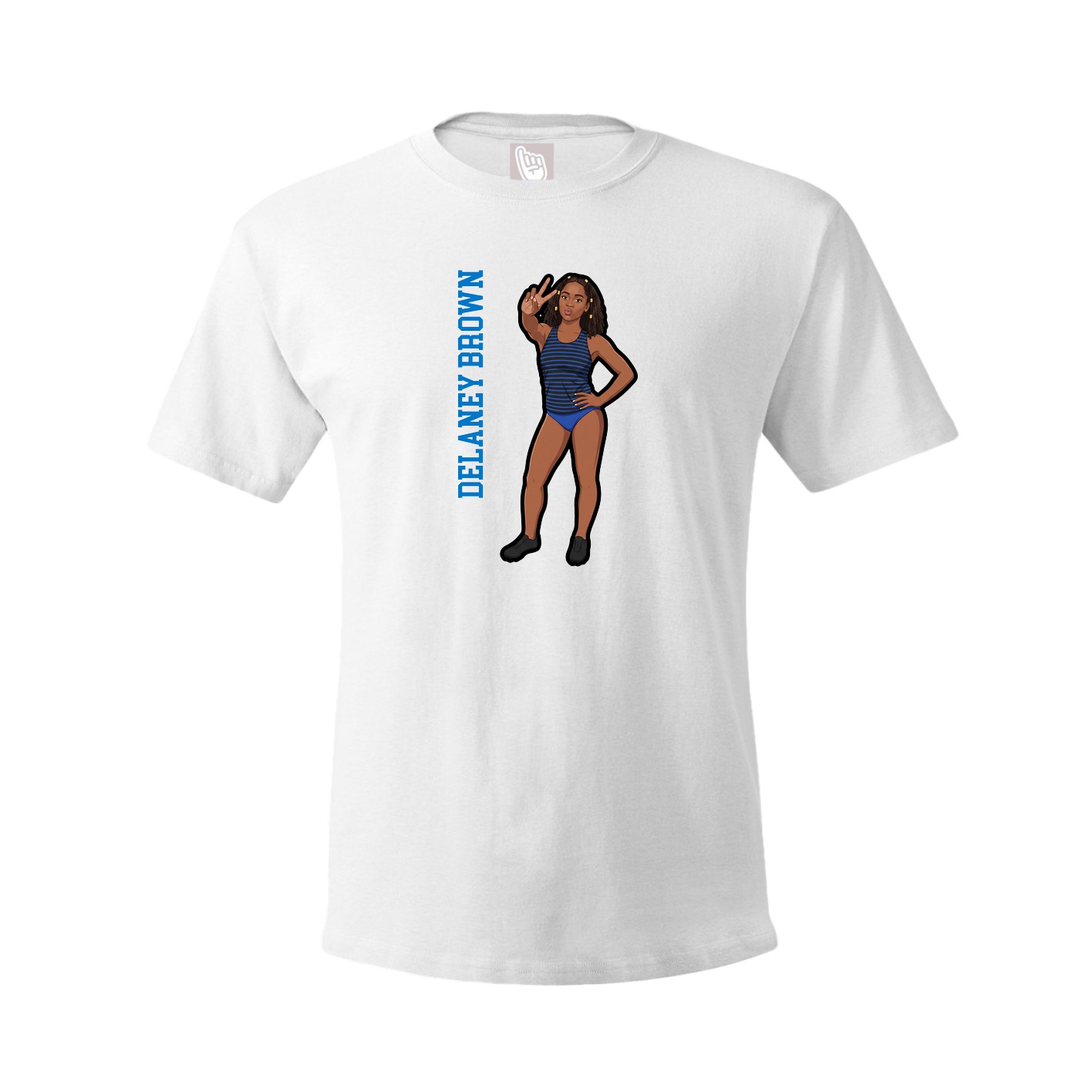 Tee — Name Vertical in White