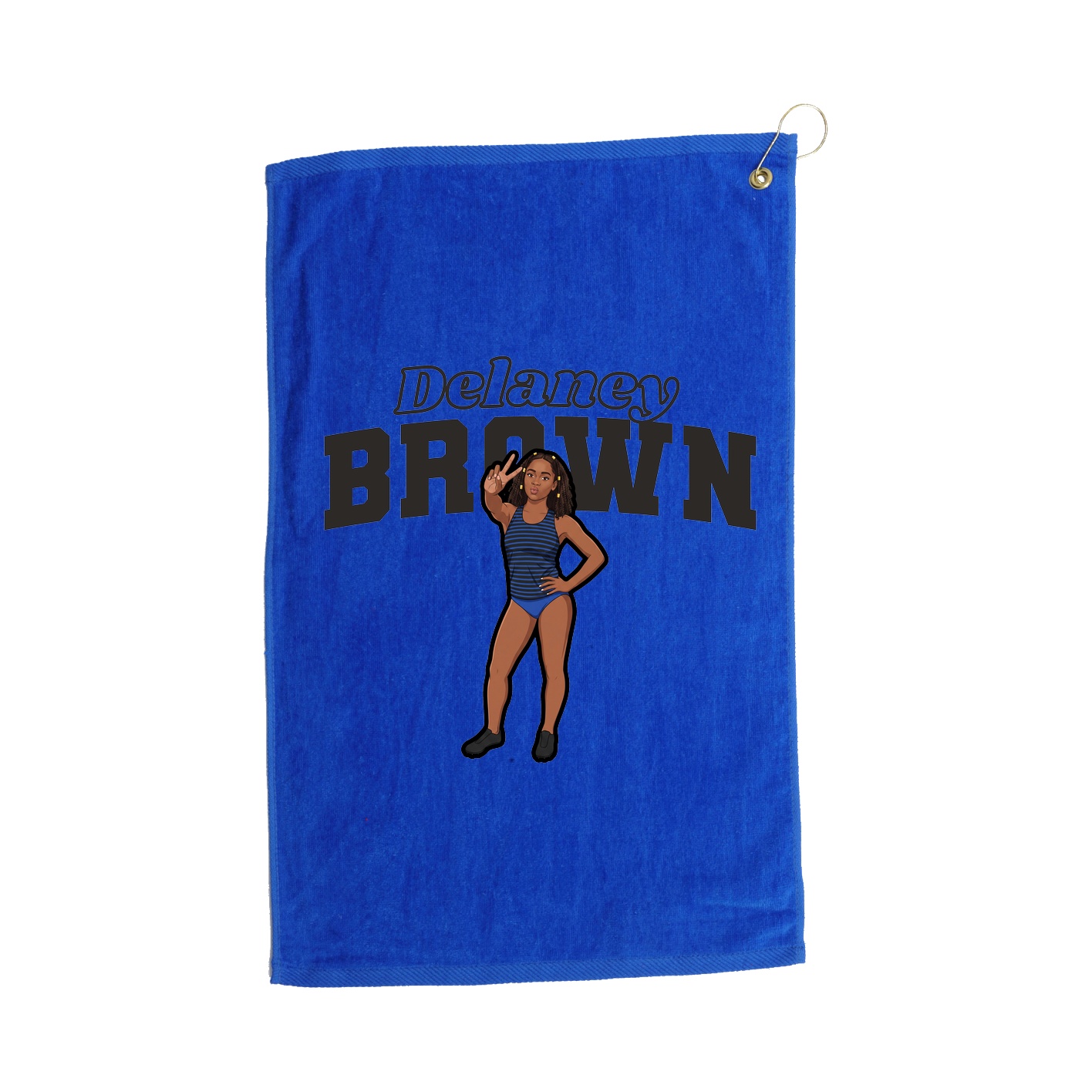 Golf Towel — Name Arch in Royal