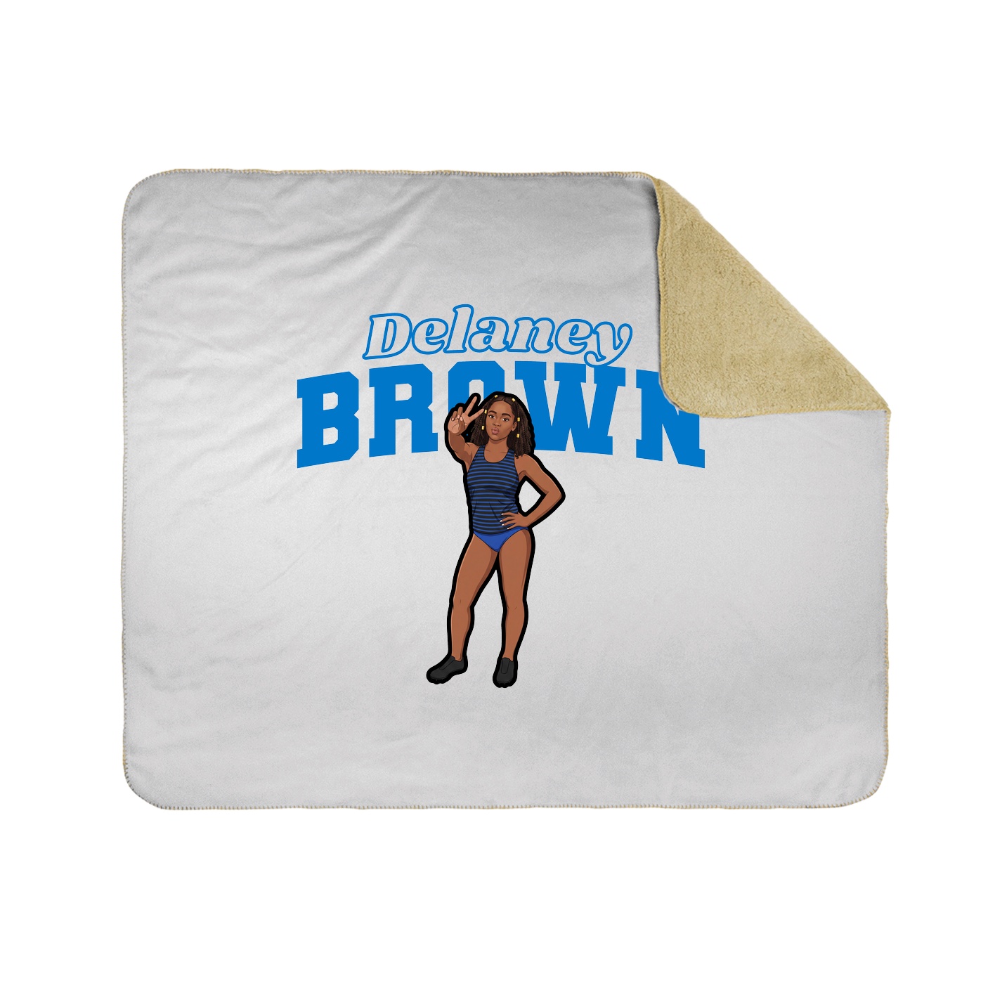 Throw Blanket — Name Arch in White