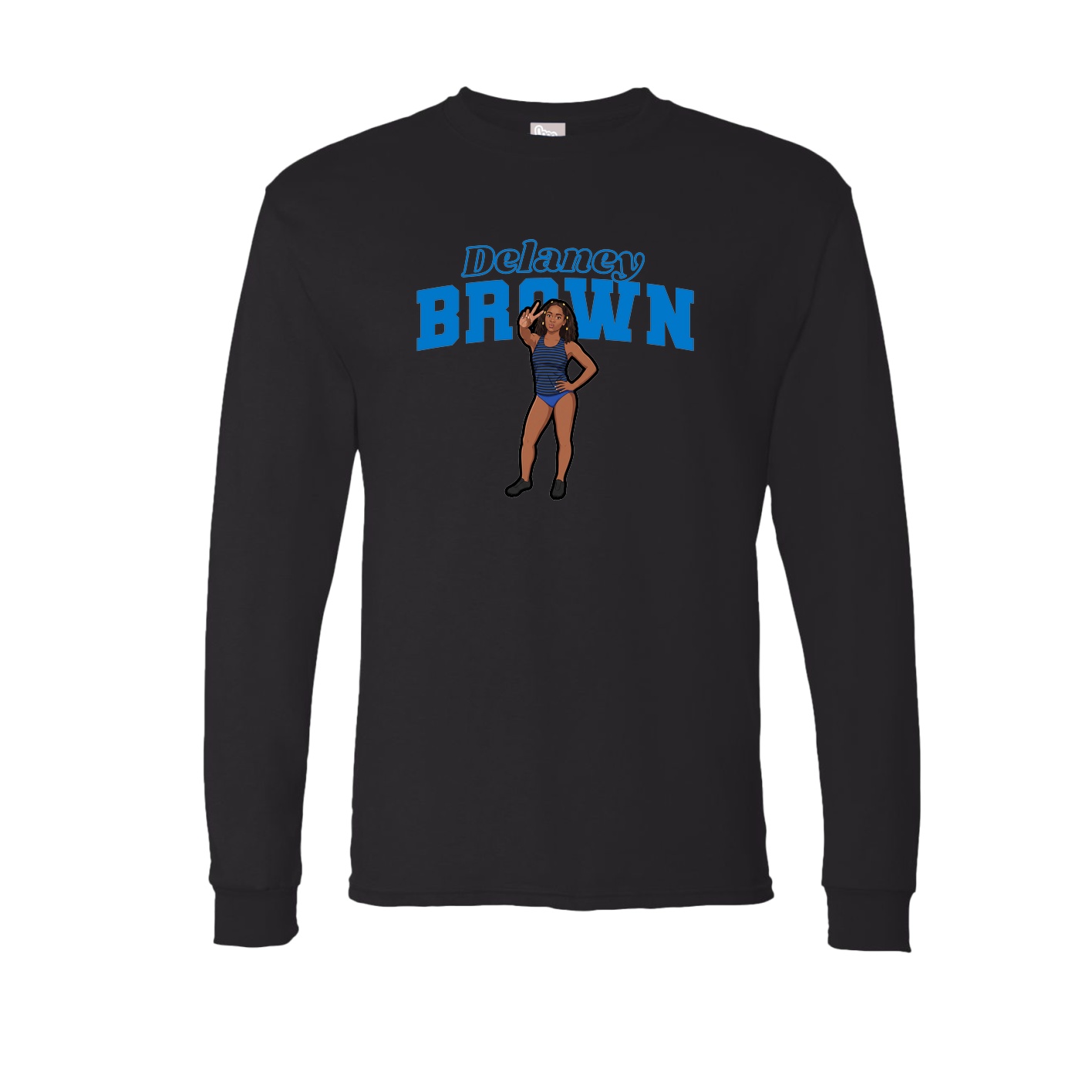 Long Sleeve Tee — Name Arch in Black