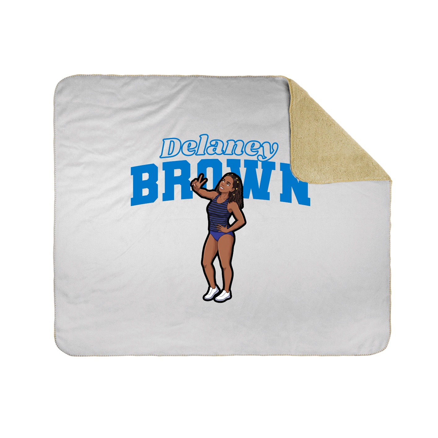 Throw Blanket — Name Arch in White