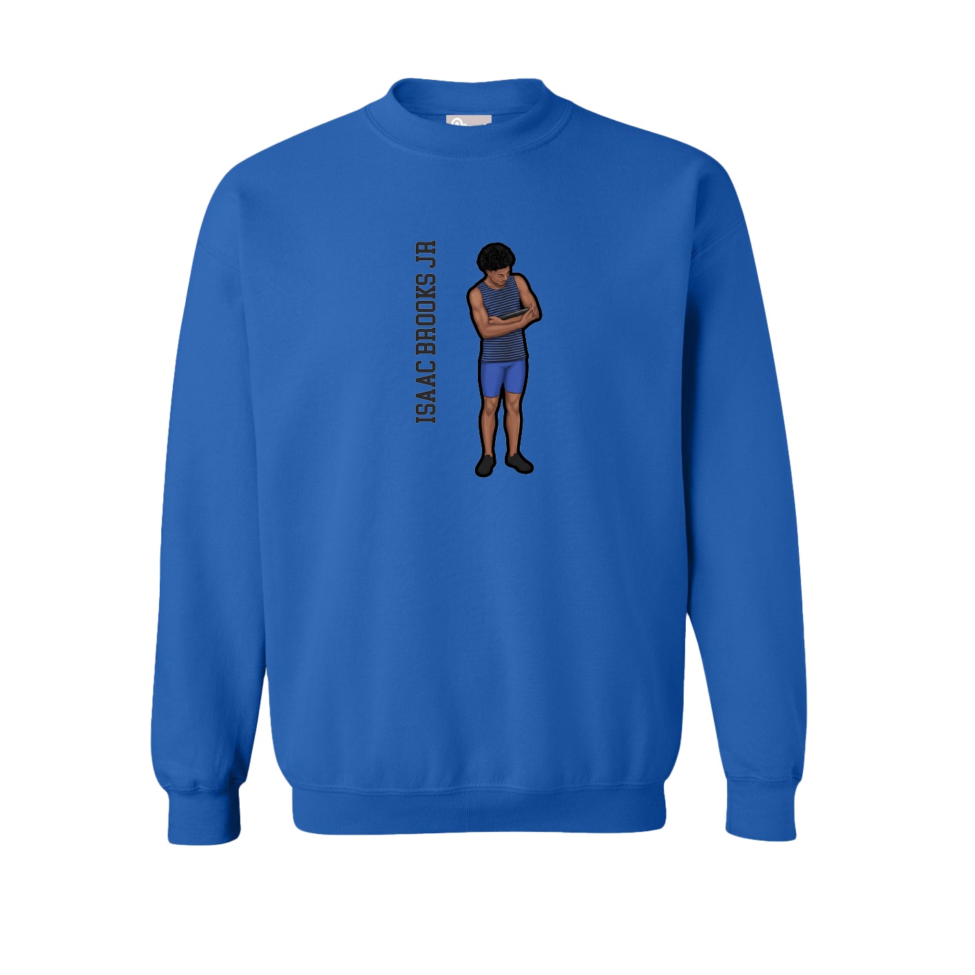 Fleece Crew — Name Vertical in Royal