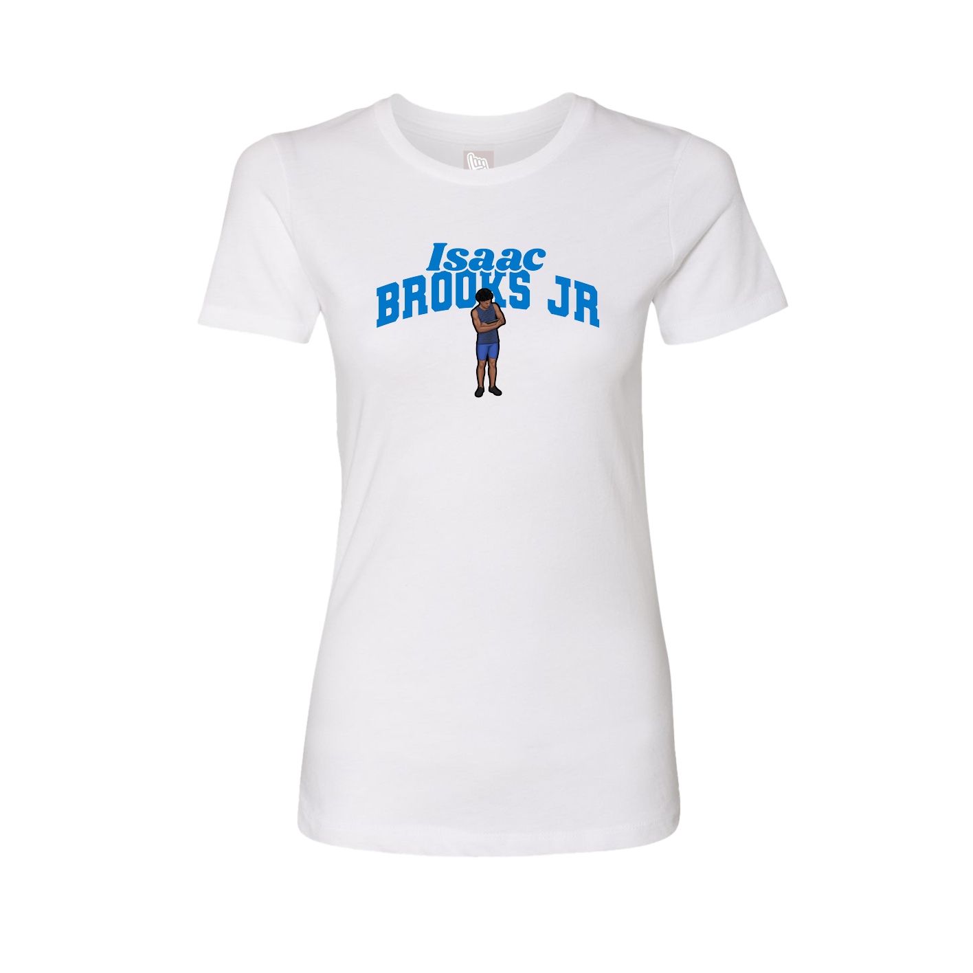 Fitted Women's Tee — Signature Arch in White