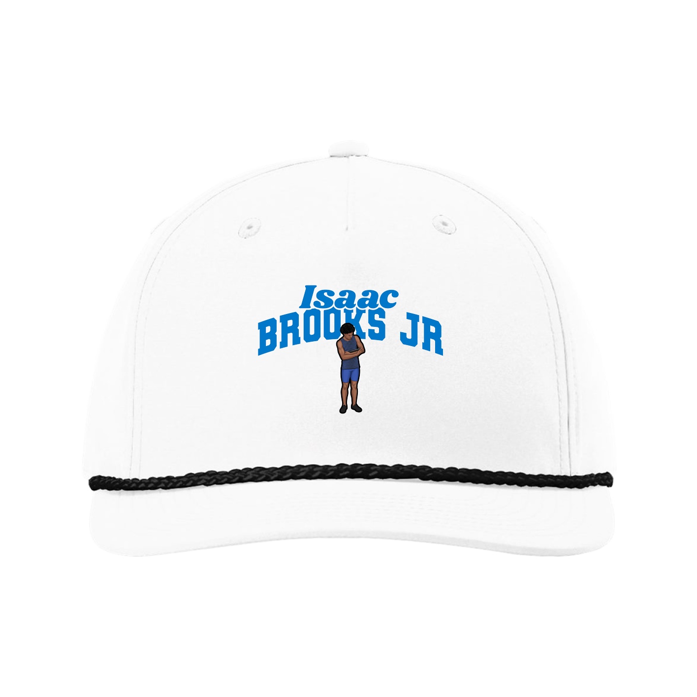 Five-Panel Classic Rope Cap — Signature Arch in White