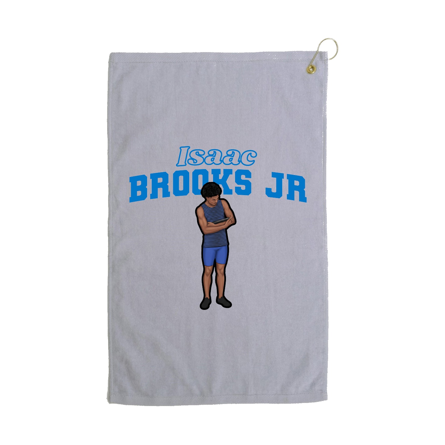 Golf Towel — Name Arch in Grey