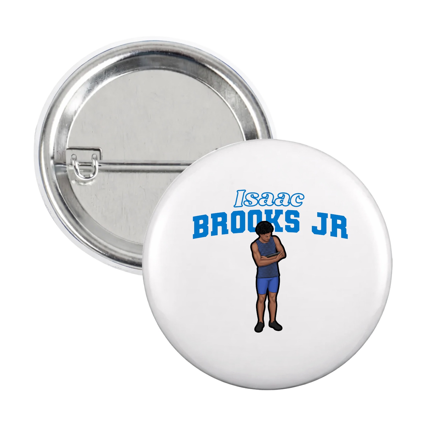 Game Day Button — Name Arch in White