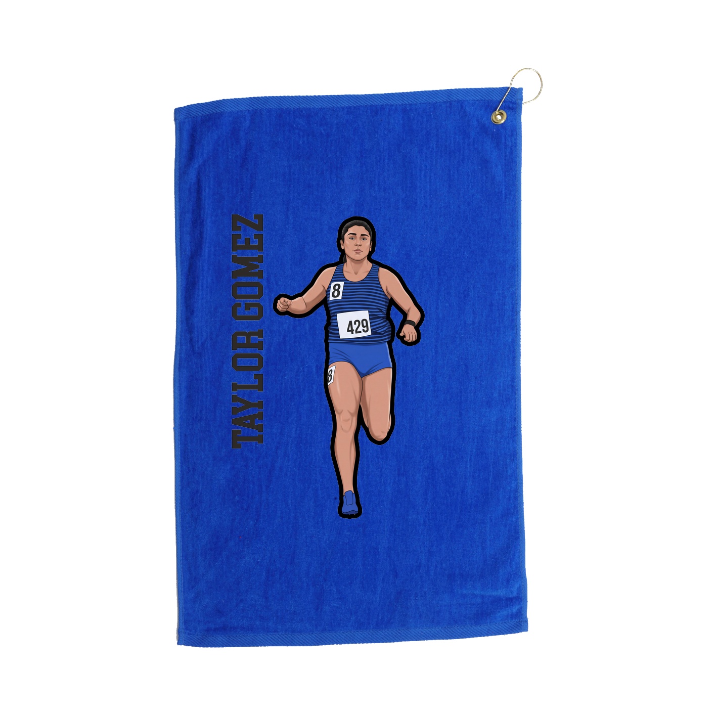 Golf Towel — Name Vertical in Royal