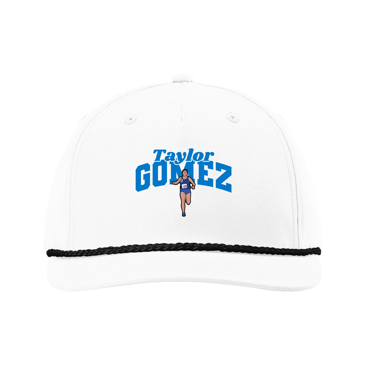 Five-Panel Classic Rope Cap — Signature Arch in White