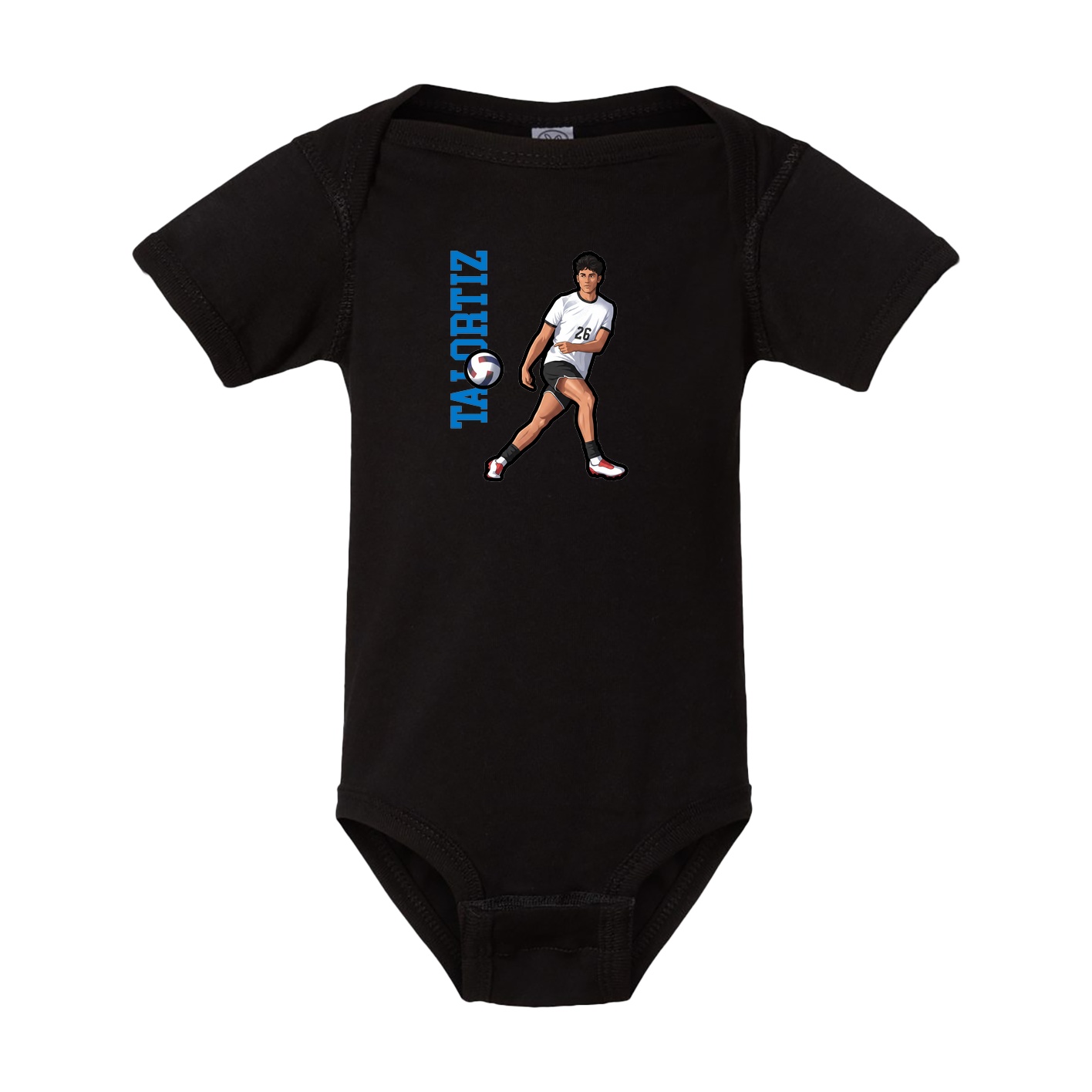 Baby Onesie — Name Vertical in Black