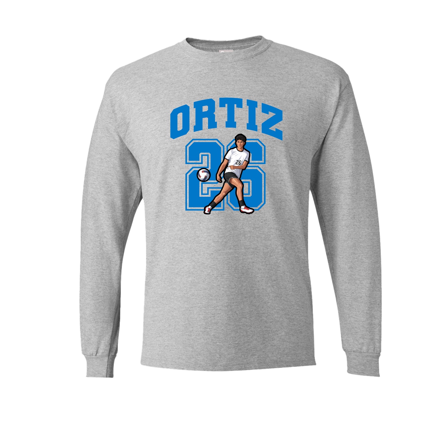 Long Sleeve Tee — Number in Grey