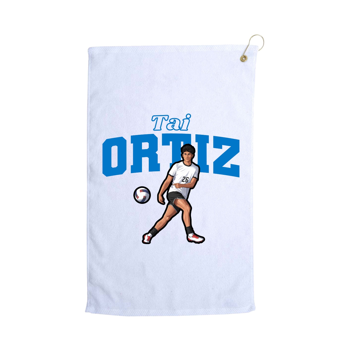 Golf Towel — Name Arch in White