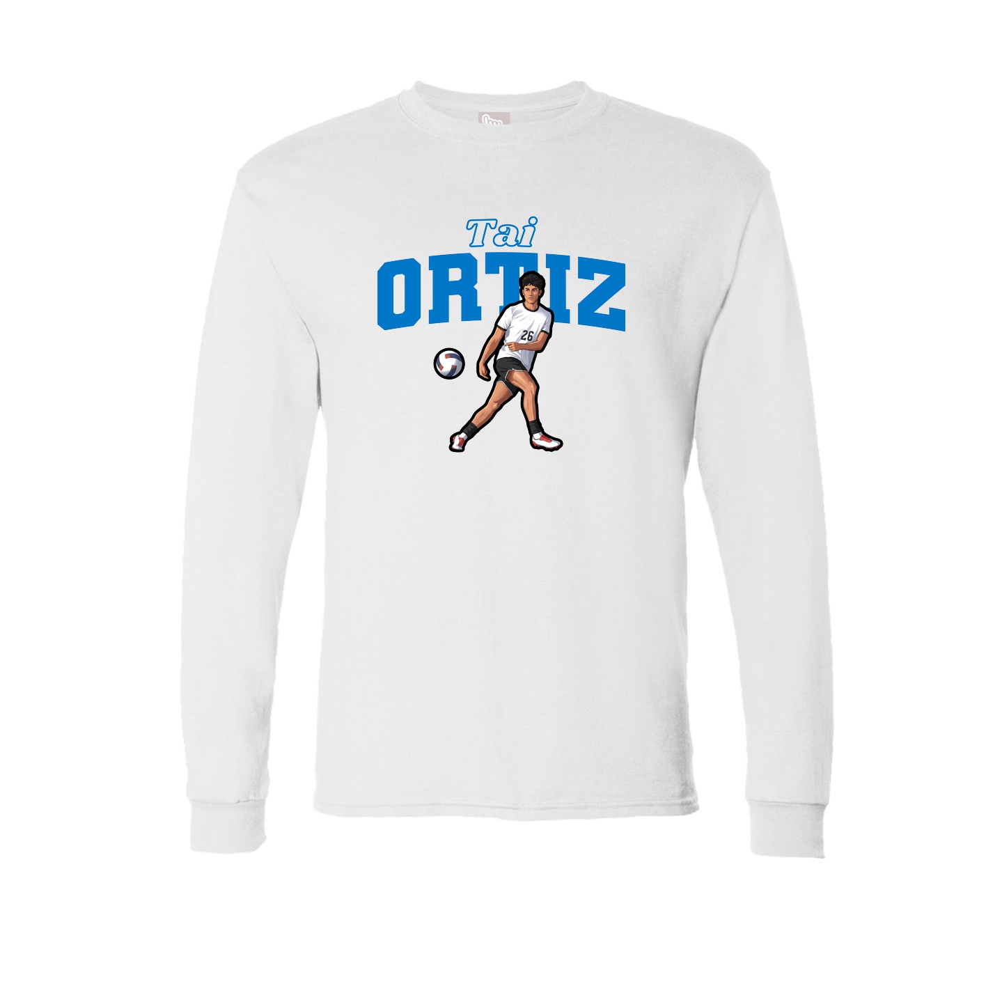 Long Sleeve Tee — Name Arch in White