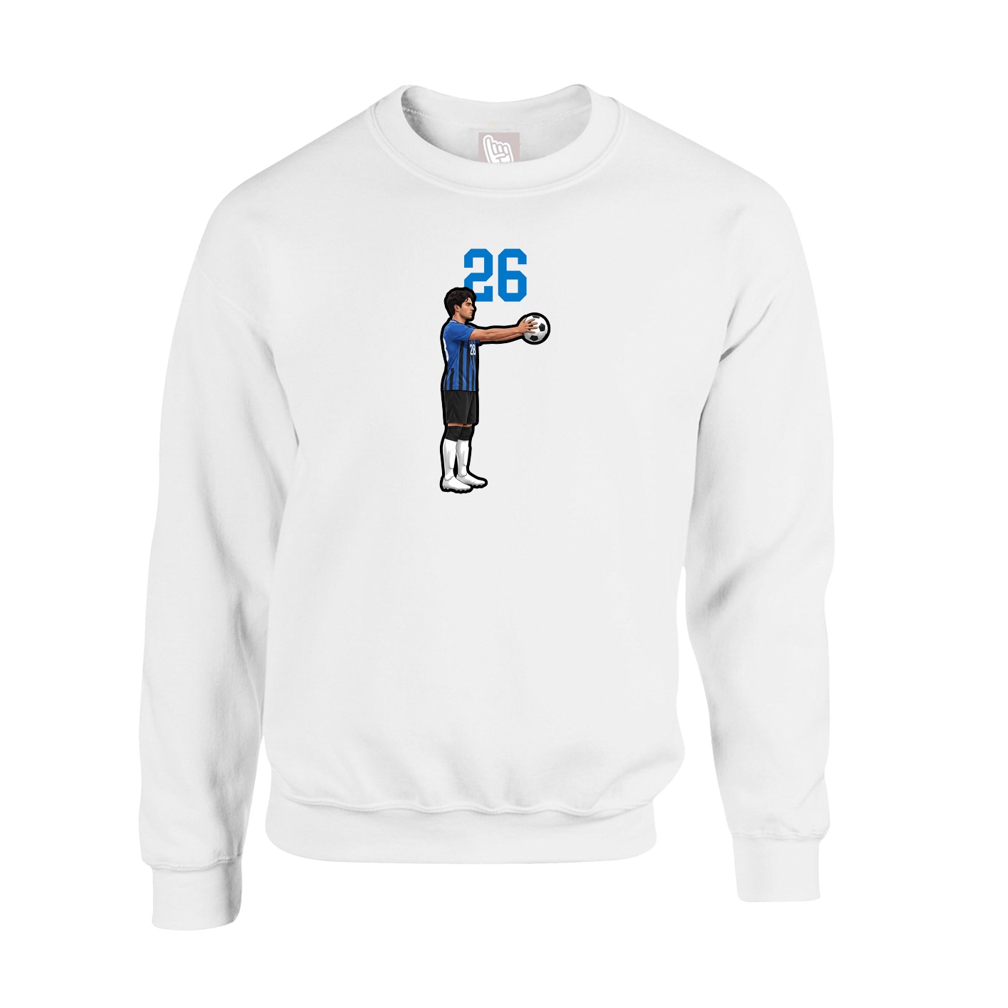 Fleece Crew — Number Top in White