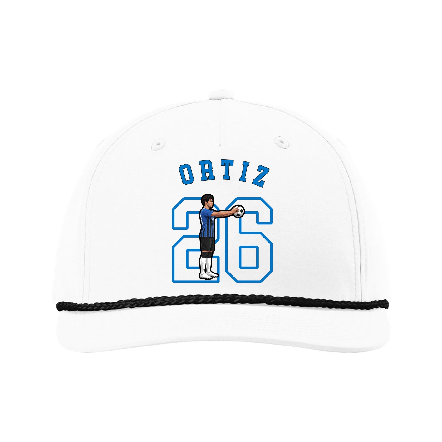 Five-Panel Classic Rope Cap — Shirsey Arch in White