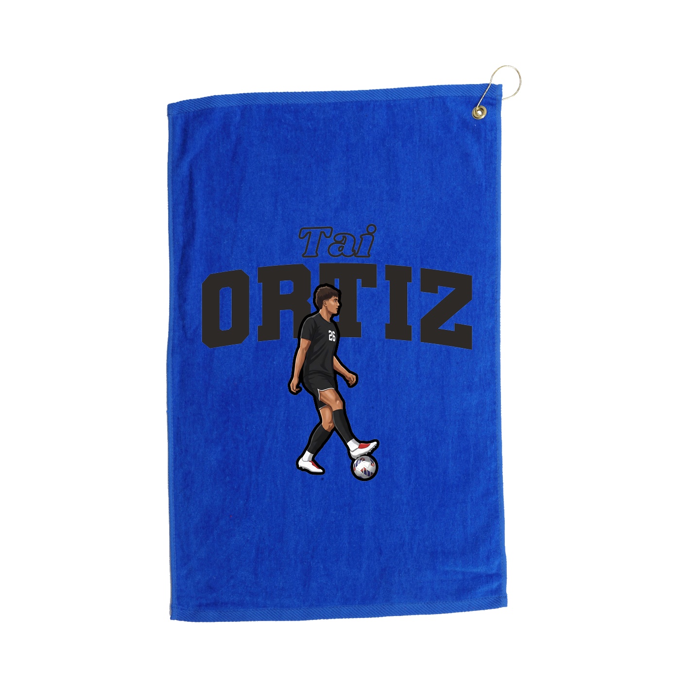 Golf Towel — Name Arch in Royal