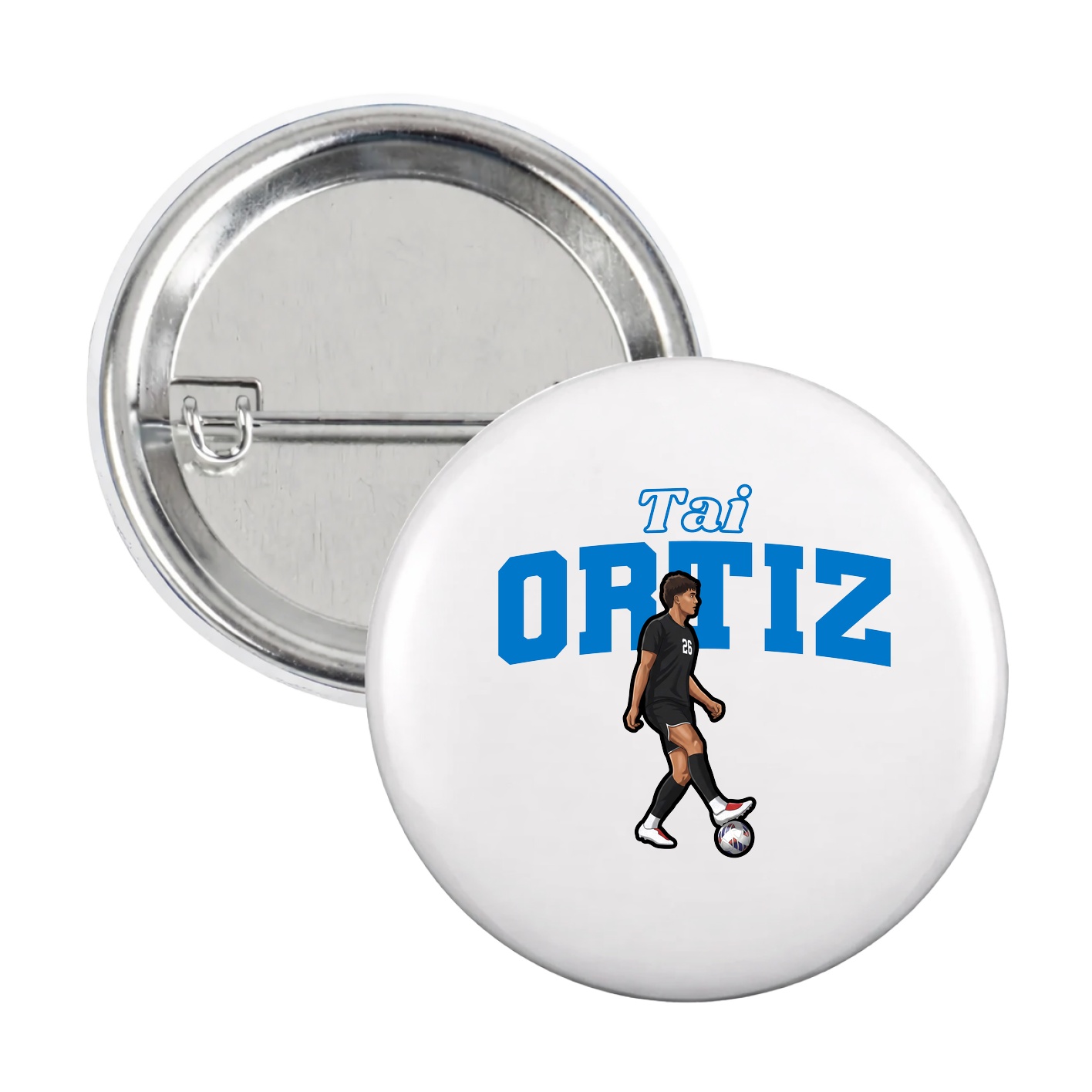 Game Day Button — Name Arch in White