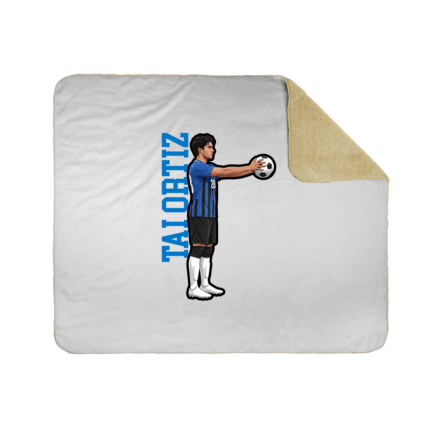 Throw Blanket — Name Vertical in White