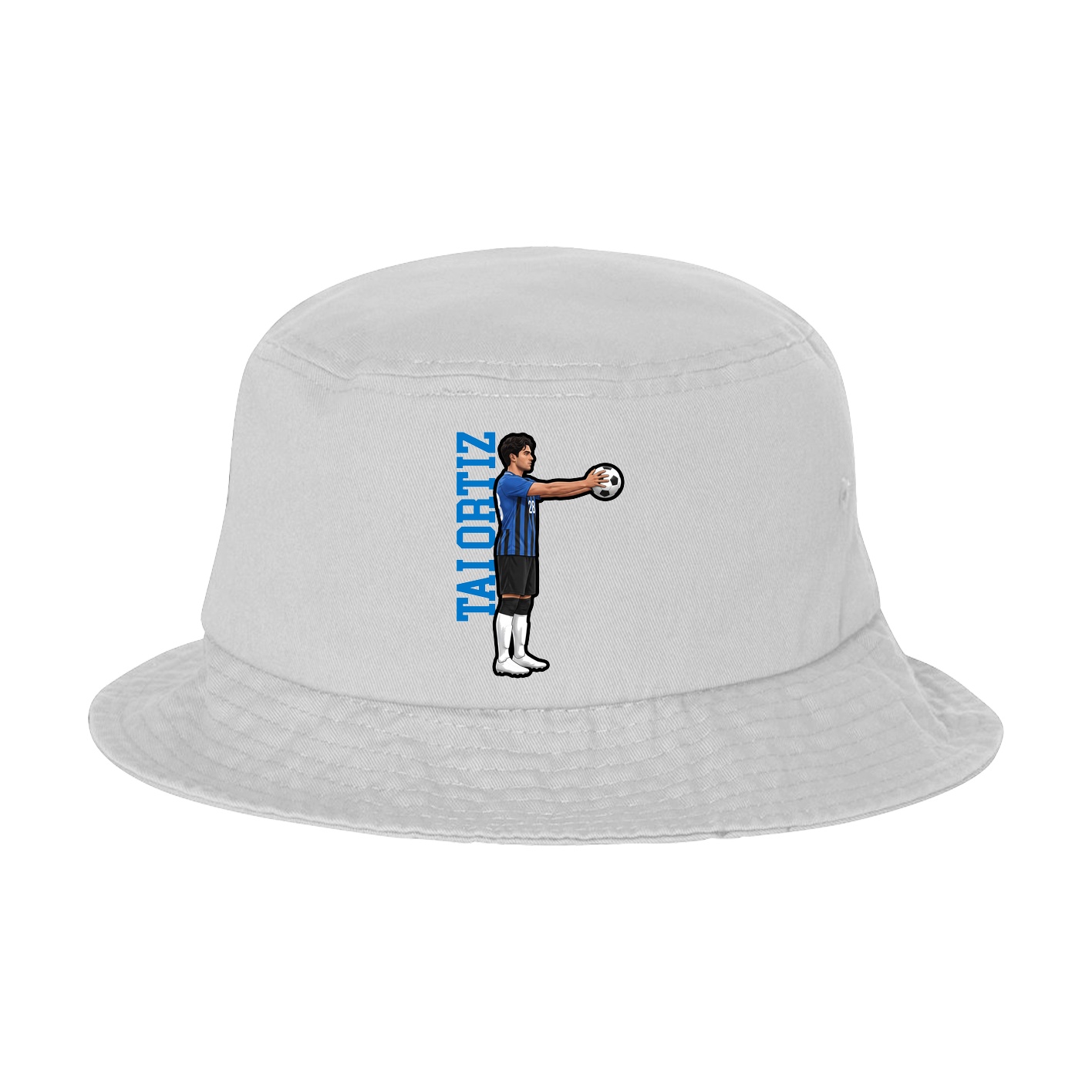 Bucket Cap — Name Vertical in White