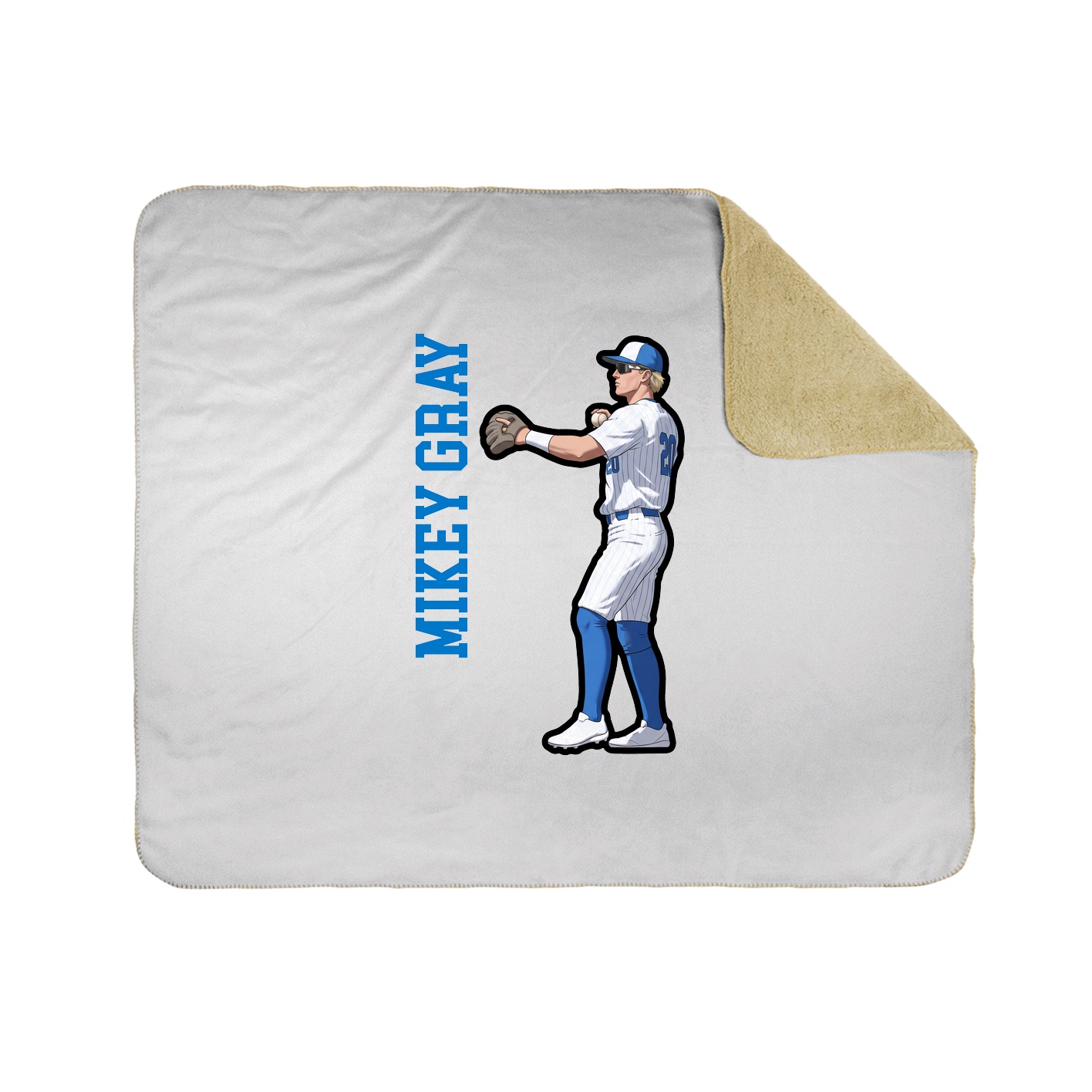 Throw Blanket — Name Vertical in White
