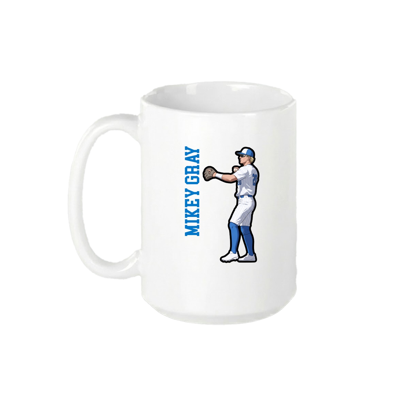 15oz Coffee Mug — Name Vertical in White