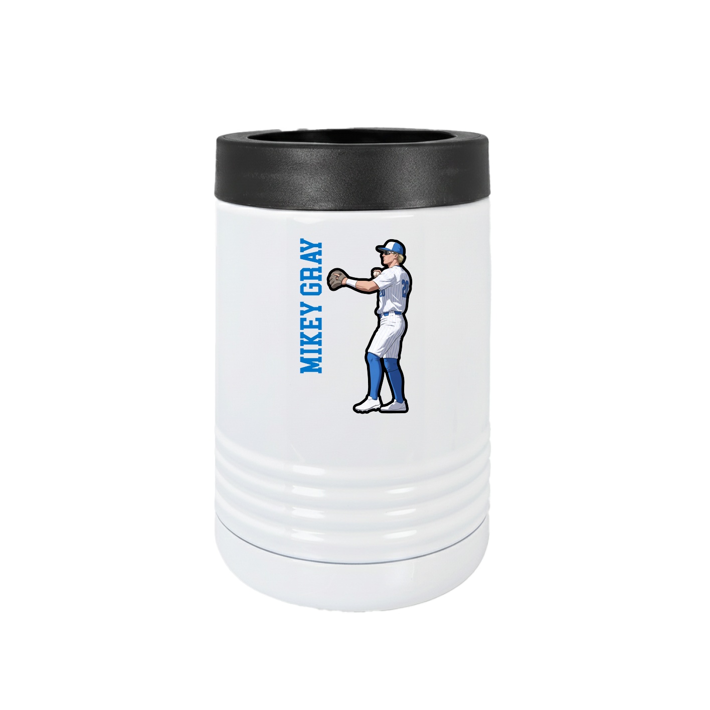 Beverage Holder — Name Vertical in White