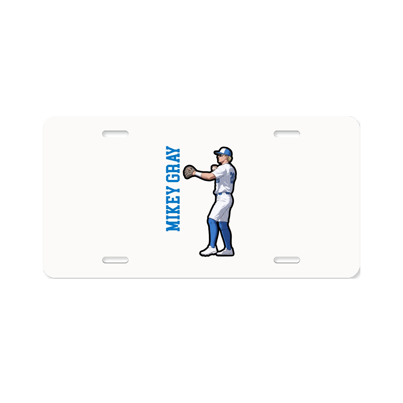 License Plate — Name Vertical in Classic