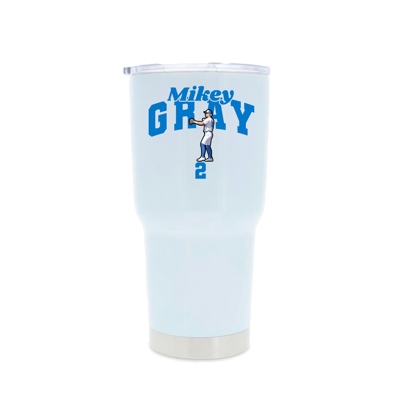 30oz Stainless Steel Tumbler — Signature Arch in White