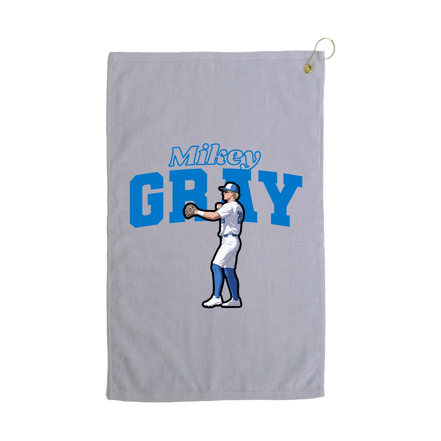 Golf Towel — Name Arch in Grey
