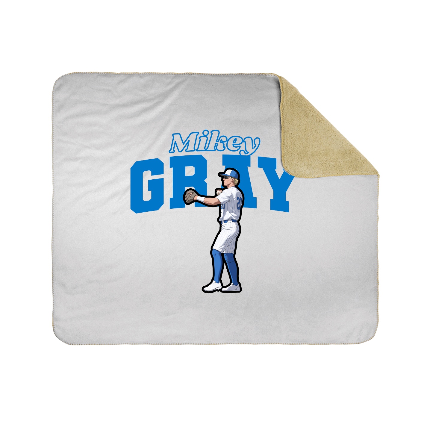 Throw Blanket — Name Arch in White
