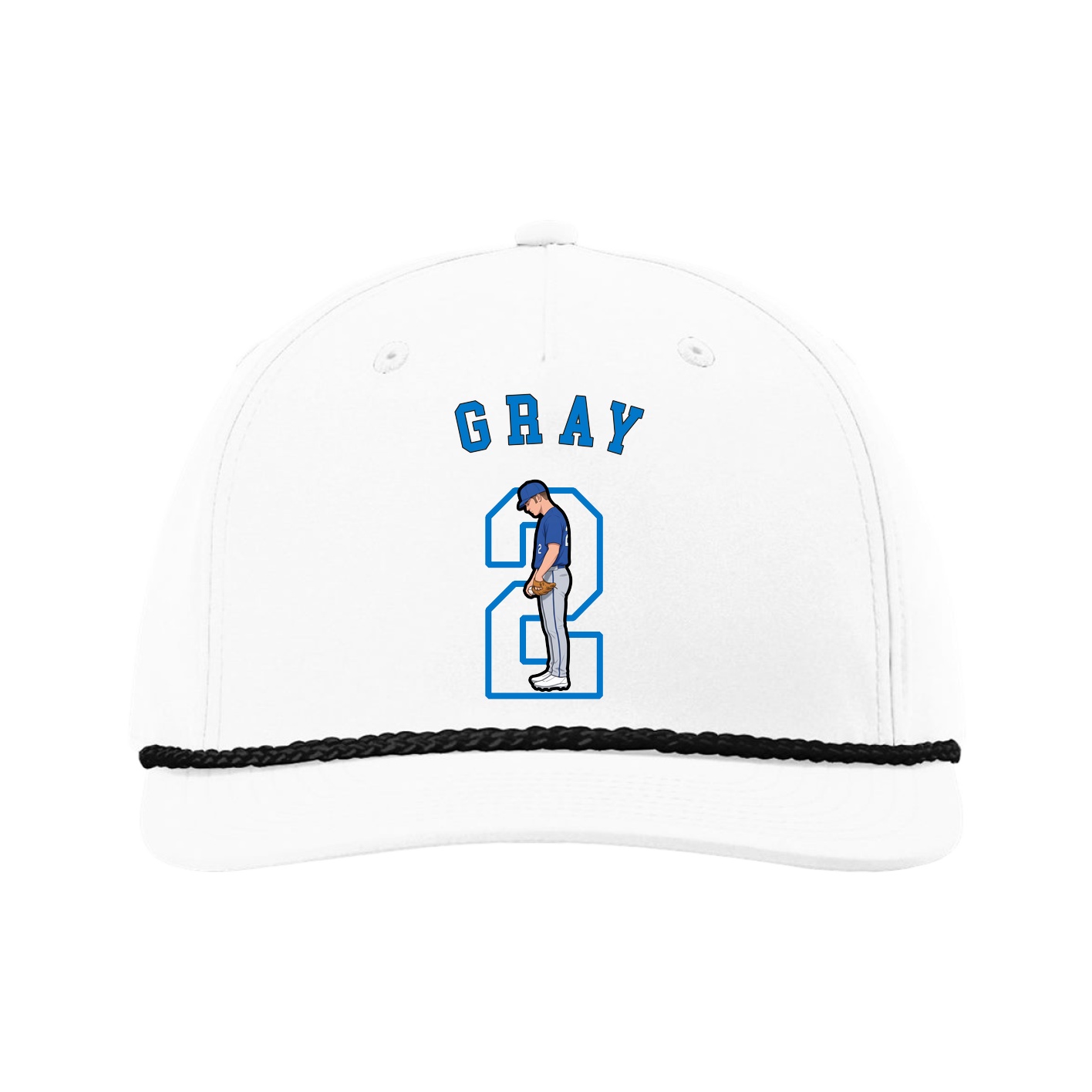 Five-Panel Classic Rope Cap — Shirsey Arch in White