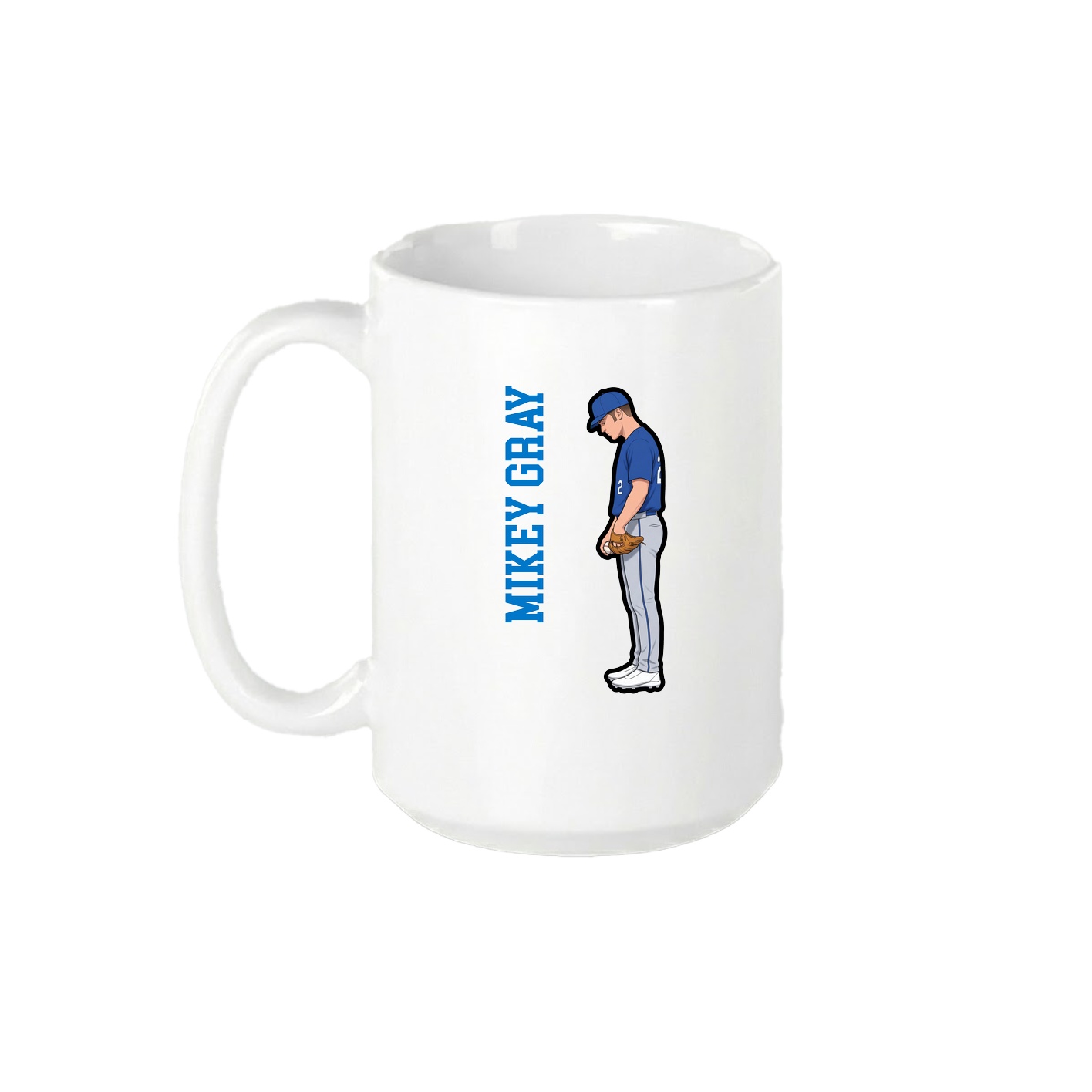 15oz Coffee Mug — Name Vertical in White