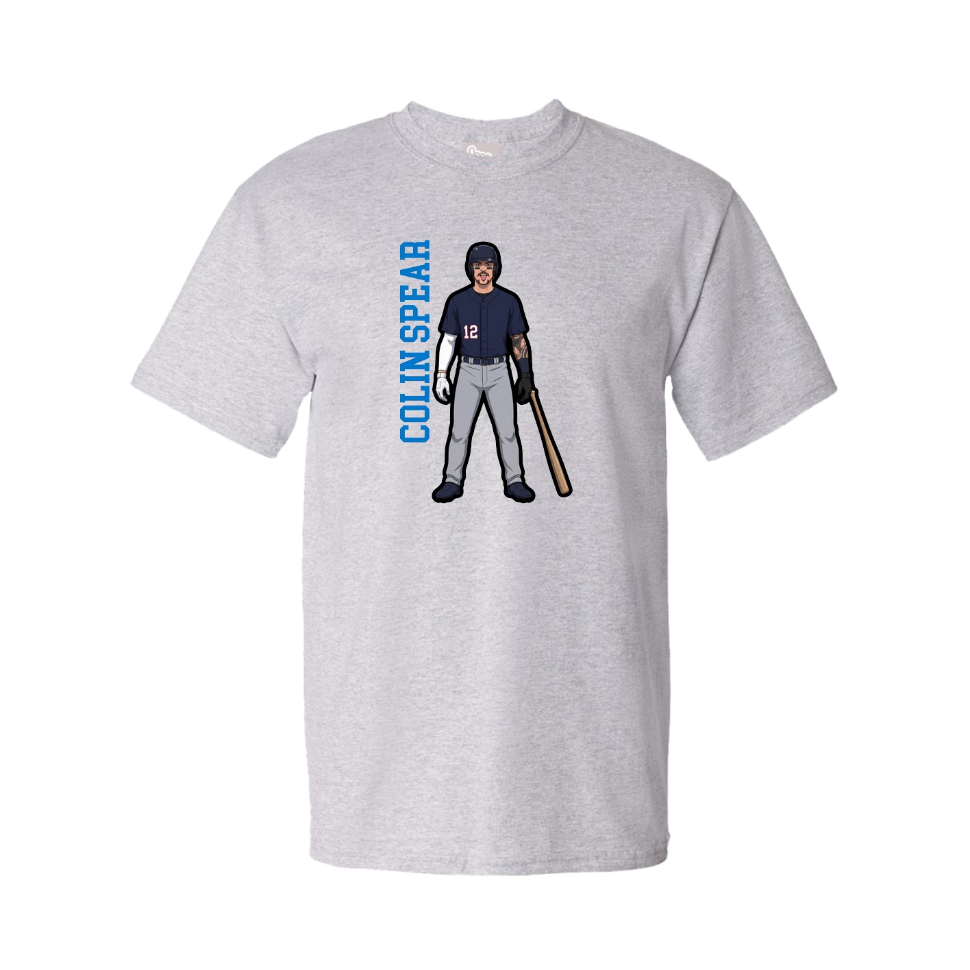 Tee — Name Vertical in Grey