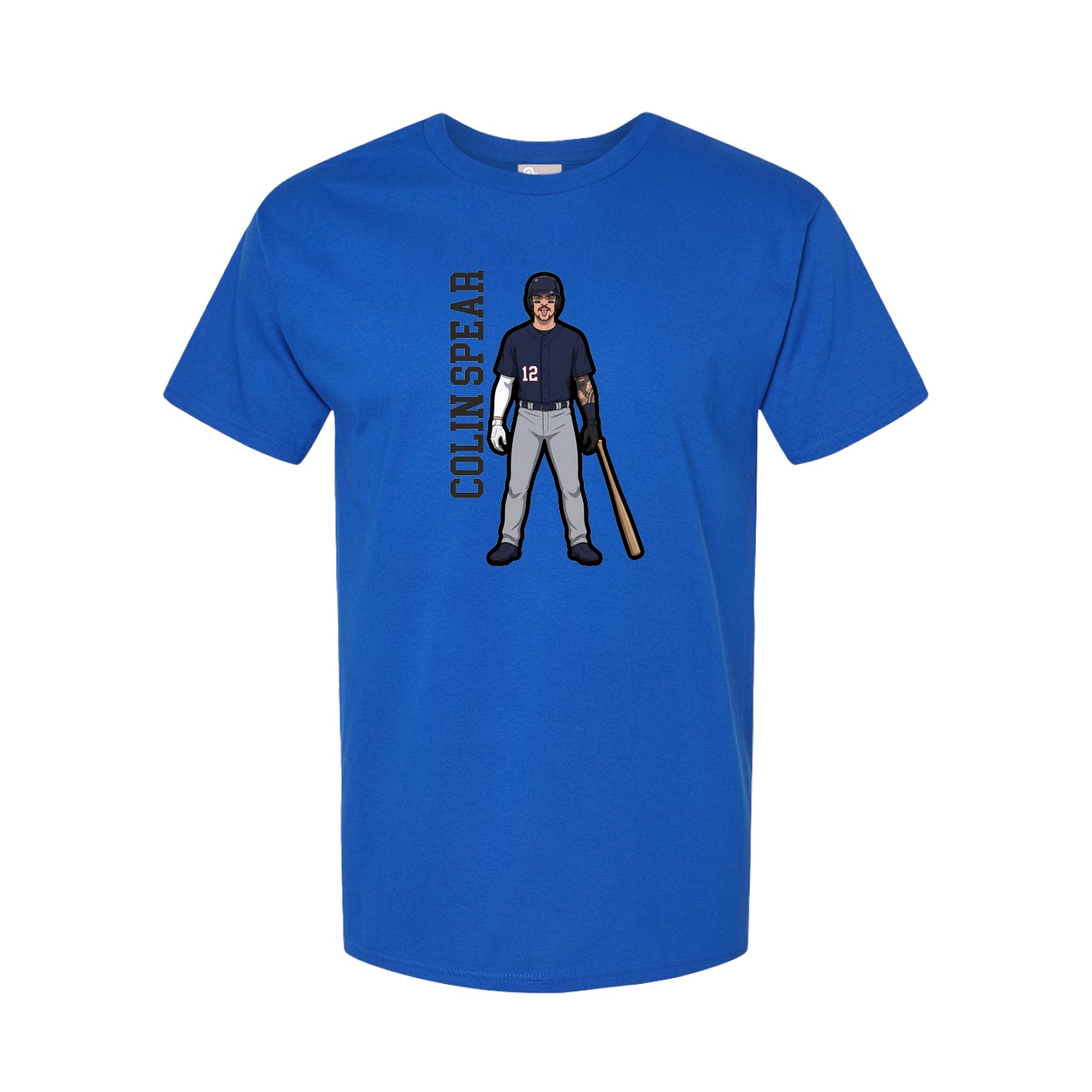 Youth Tee — Name Vertical in Royal