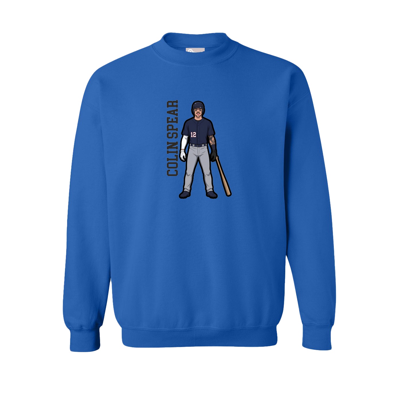 Fleece Crew — Name Vertical in Royal
