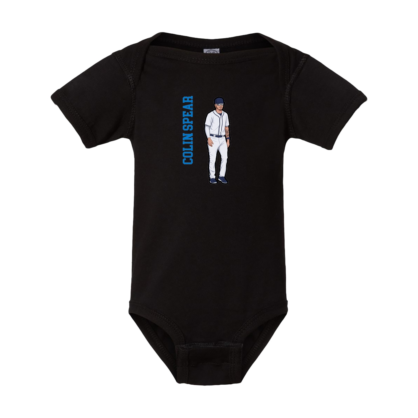 Baby Onesie — Name Vertical in Black
