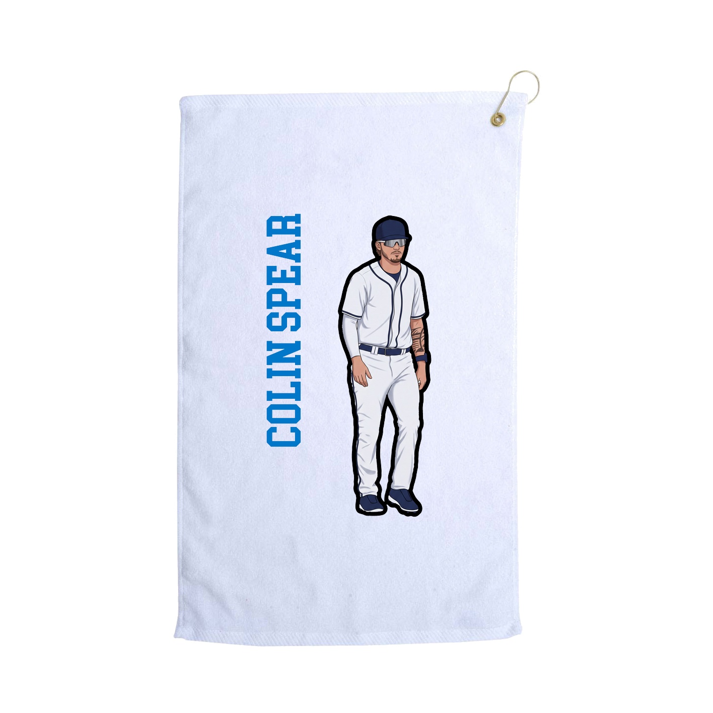 Golf Towel — Name Vertical in White