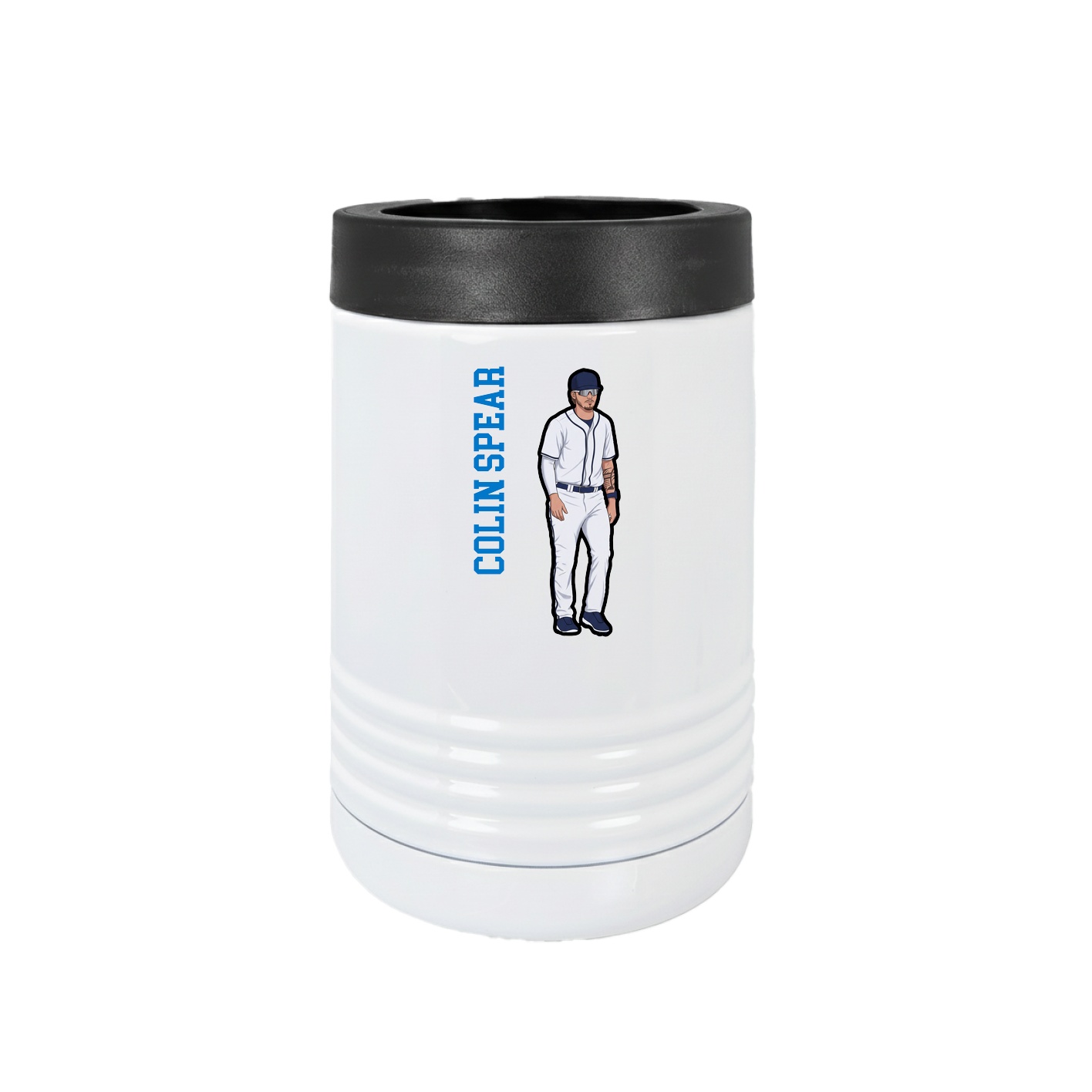Beverage Holder — Name Vertical in White