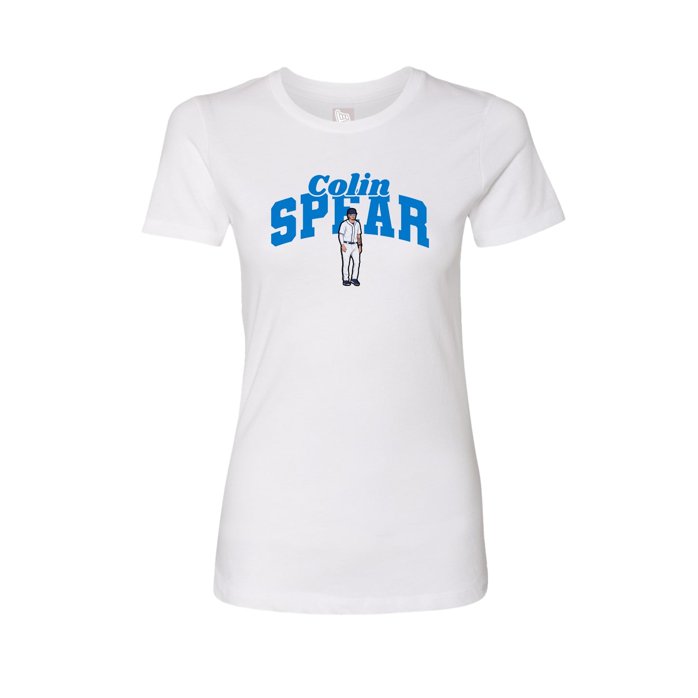 Fitted Women's Tee — Signature Arch in White