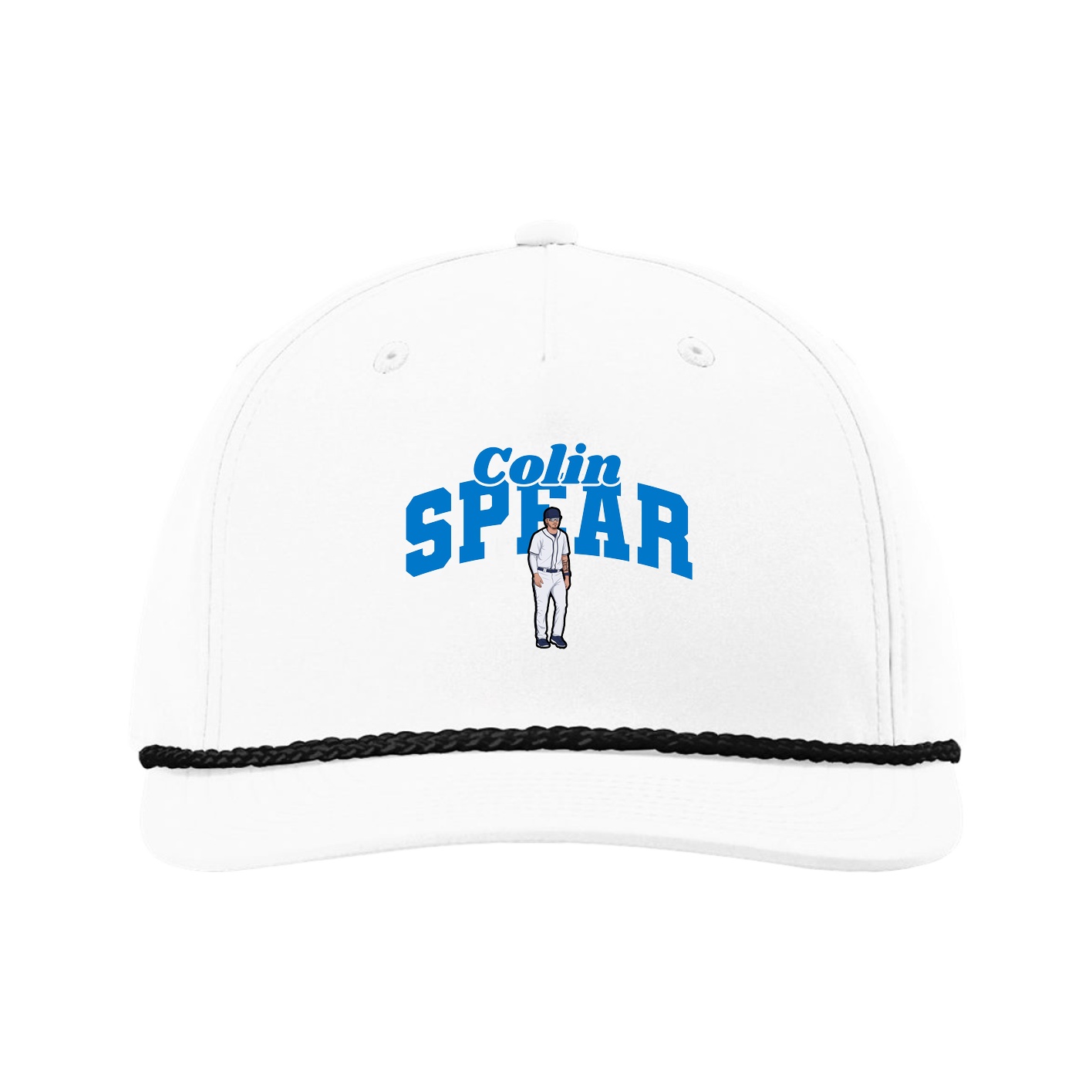 Five-Panel Classic Rope Cap — Signature Arch in White
