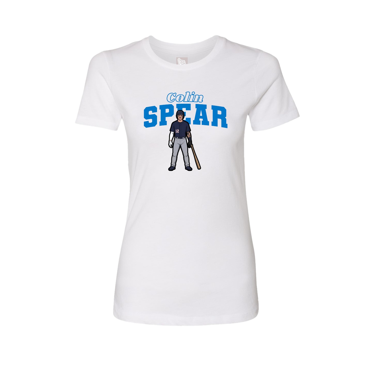 Fitted Women's Tee — Name Arch in White