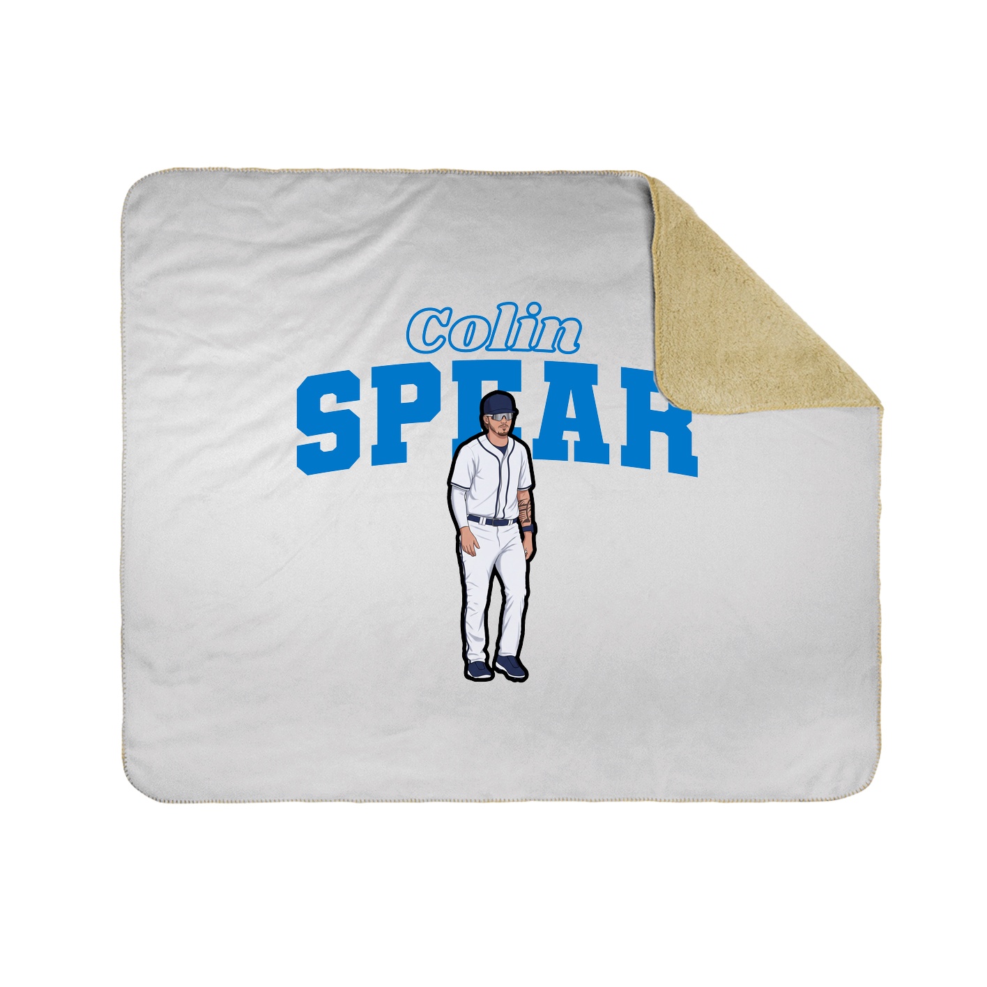 Throw Blanket — Name Arch in White